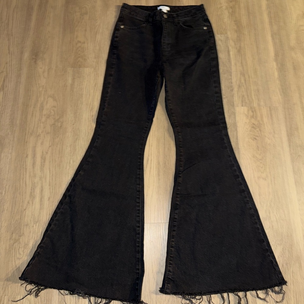 Forever 21 Black Wide Leg Flare Jeans